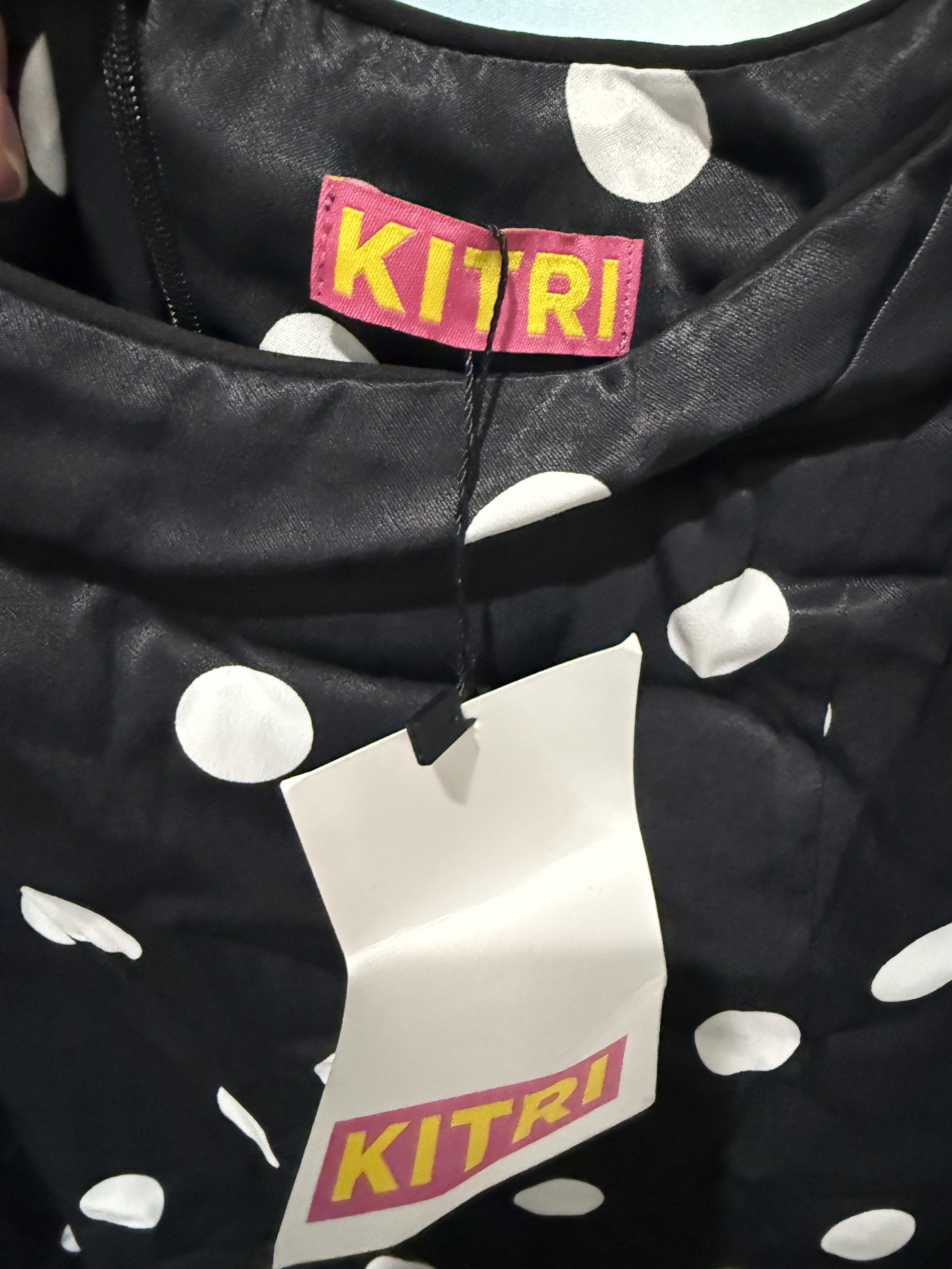 Kitri Black Polka Dot Tank Dress With Feather Hem- Size Uk 16/ Us 12 — image 3 of 5